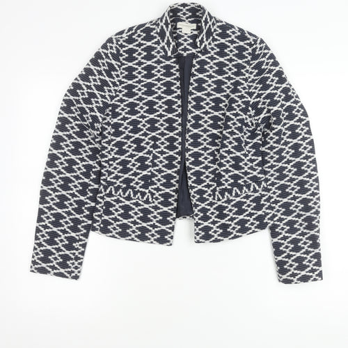 Monsoon Women's Blue Geometric Suit Jacket Size 8