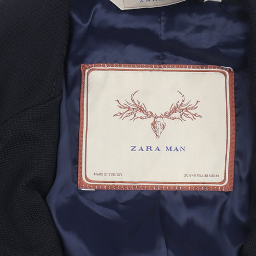 Zara Man Black Slim Fit Blazer Medium