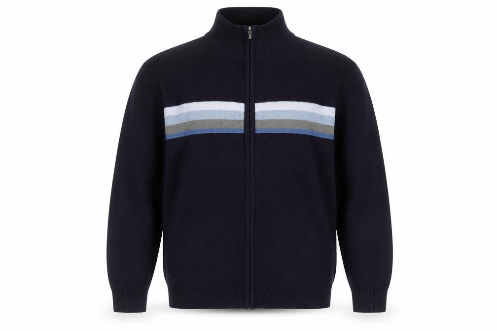 Front view of Cutting Edge Men's Blue Full Zip Jumper M