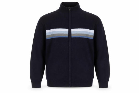 Front view of Cutting Edge Men's Blue Full Zip Jumper M