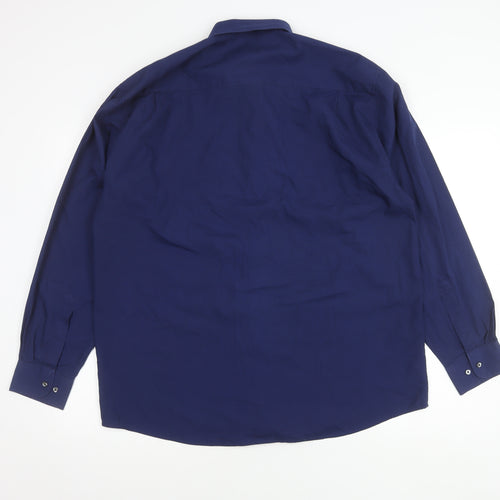 BHS Men's Blue Long Sleeve Button-Up Shirt 16
