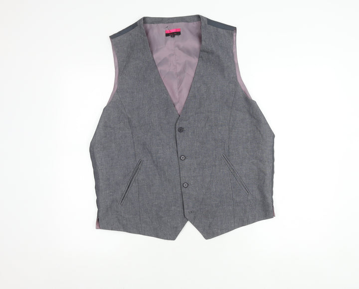 Butler & Webb Men's Grey Slim Fit Waistcoat XL