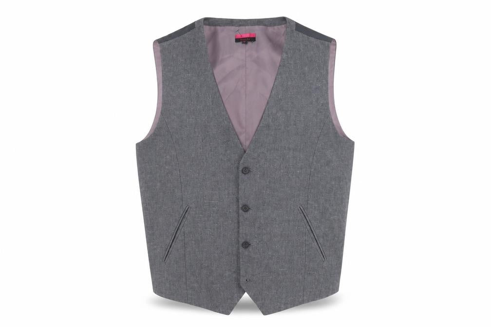 Butler & Webb Men's Grey Slim Fit Waistcoat XL