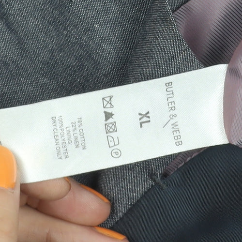 Butler & Webb Men's Grey Slim Fit Waistcoat XL
