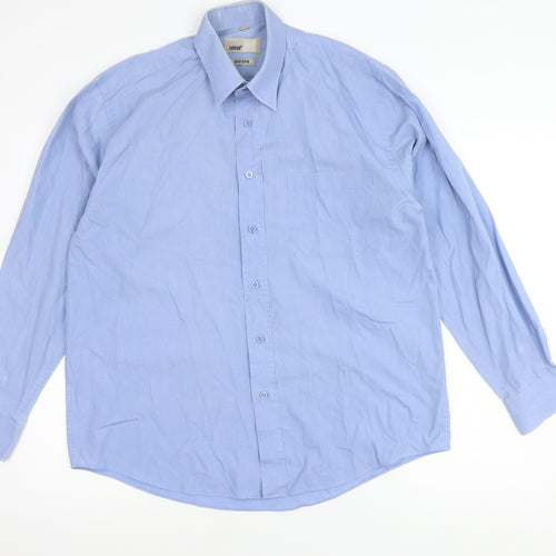 Zantos Men's Blue Long Sleeve Button-Up Shirt
