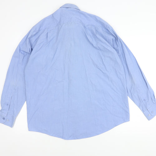 Zantos Men's Blue Long Sleeve Button-Up Shirt