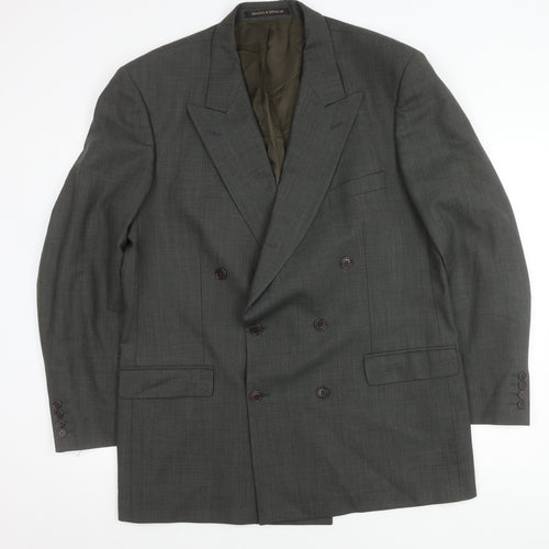 Marks and Spencer Men's Green 44 Long Wool Blazer