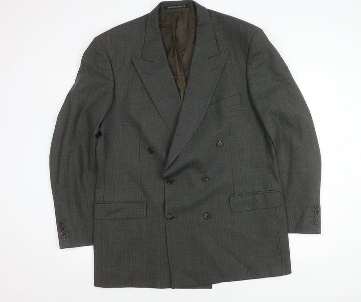 Marks and Spencer Men's Green 44 Long Wool Blazer