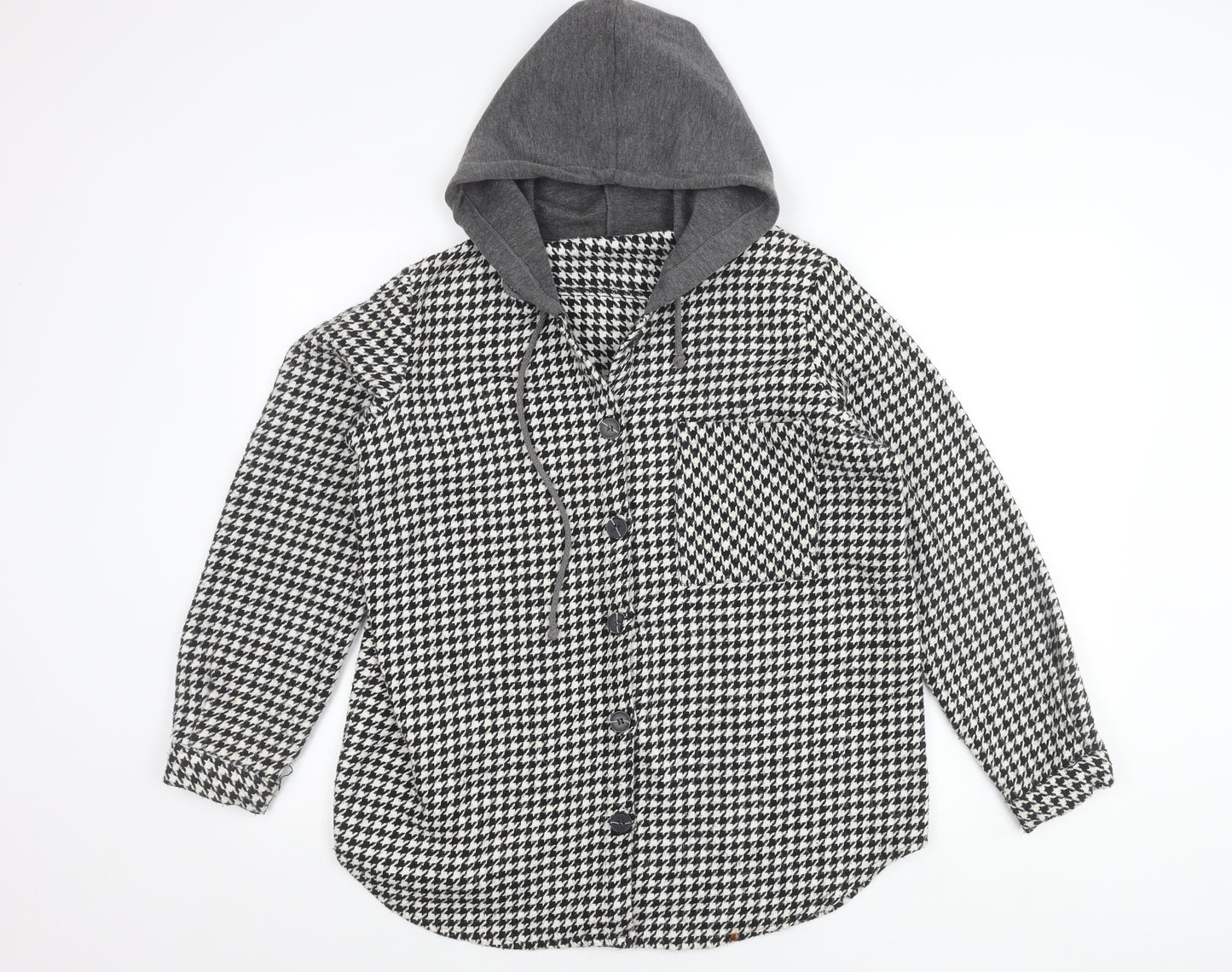 Tarzz Women's Black White Hooded Jacket Size 14