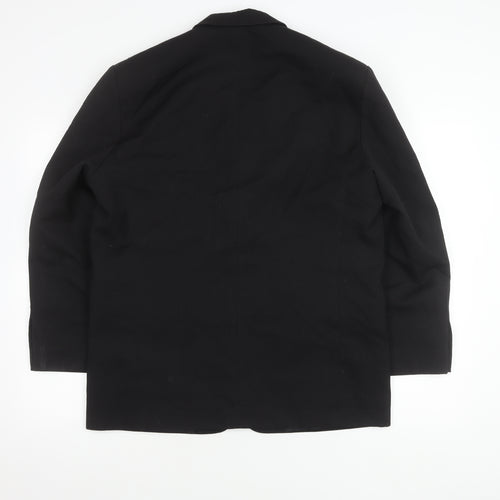 Vittoria Men's Black Blazer, 40 S, Wool Blend, Formal