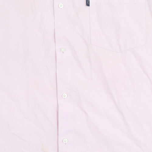Next Men's Pink Regular Fit Short Sleeve Shirt XL