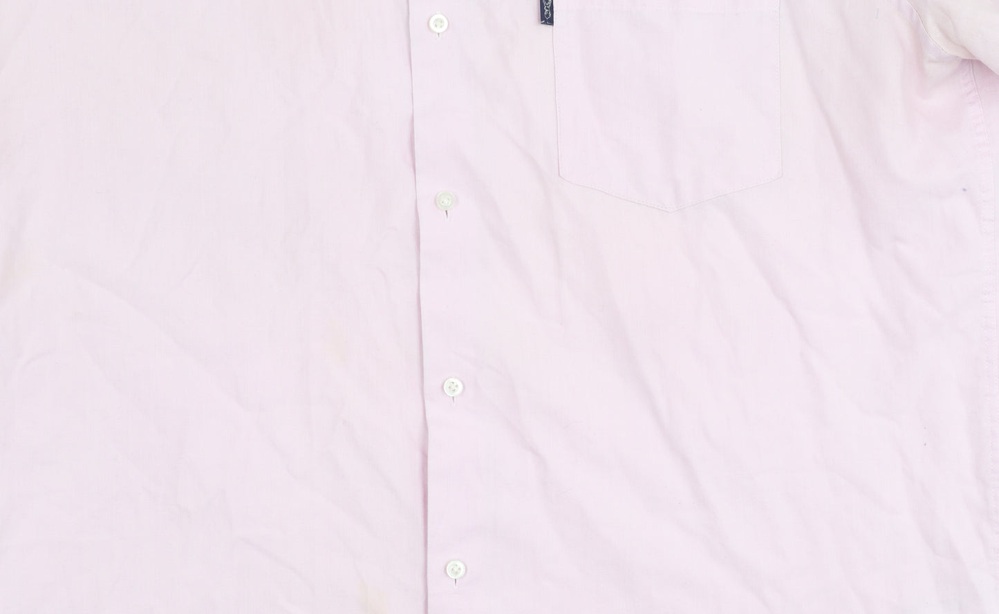 Next Men's Pink Regular Fit Short Sleeve Shirt XL