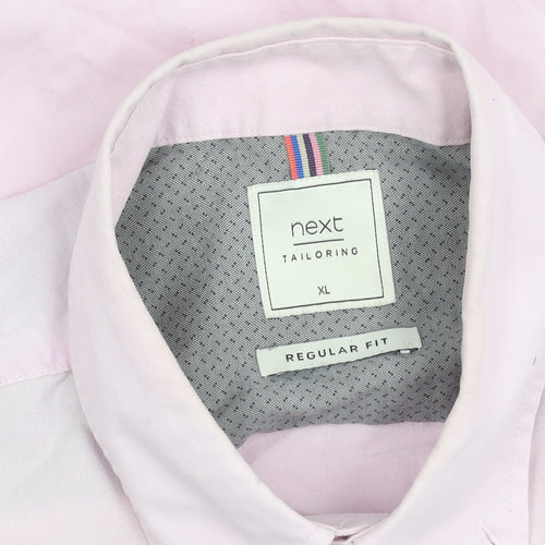 Next Men's Pink Regular Fit Short Sleeve Shirt XL