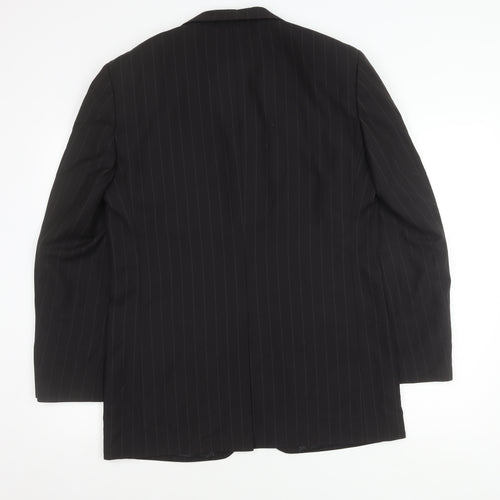 Milan Collection Men's Black Striped Suit Jacket 38