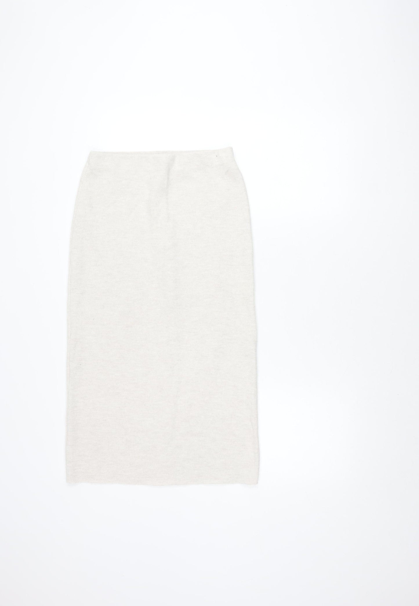 Zara Women's Ivory Pencil Skirt, Size 10, Polyester Cotton