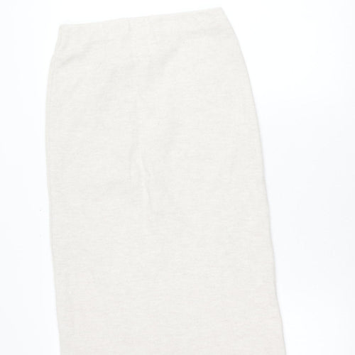 Zara Women's Ivory Pencil Skirt, Size 10, Polyester Cotton