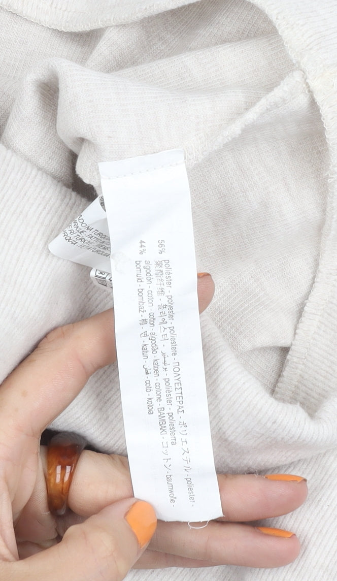 Zara Women's Ivory Pencil Skirt, Size 10, Polyester Cotton