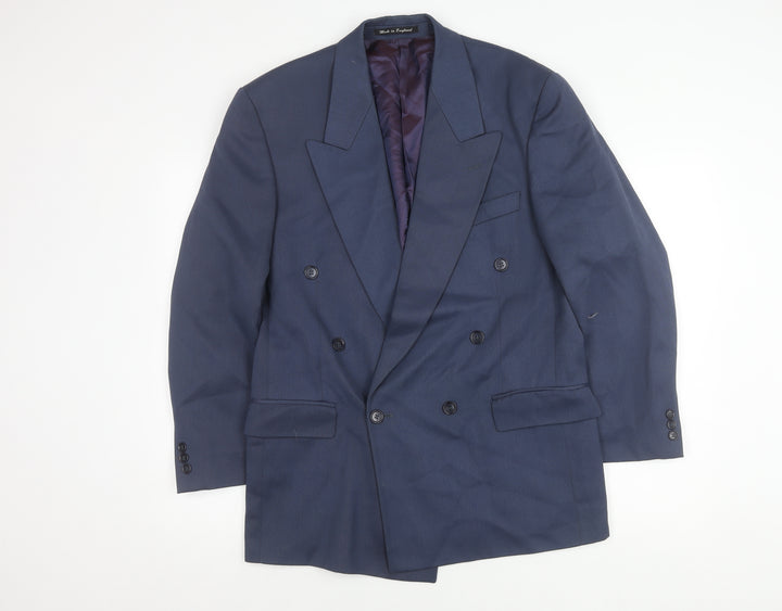 Corman Men's Blue Double-Breasted Blazer 38