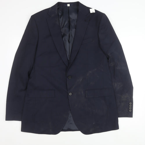 Marks and Spencer Men's Blue XL Blazer, Polyester Blend