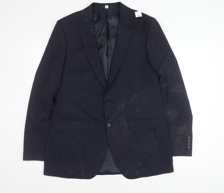 Marks and Spencer Men's Blue XL Blazer, Polyester Blend