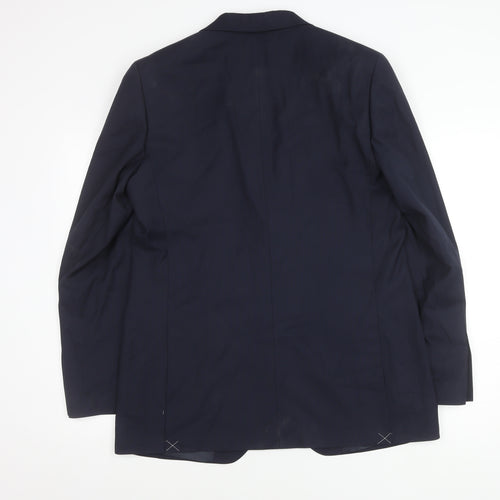 Marks and Spencer Men's Blue XL Blazer, Polyester Blend