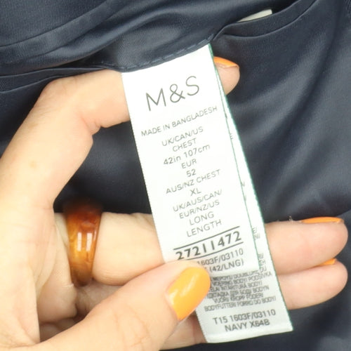 Marks and Spencer Men's Blue XL Blazer, Polyester Blend
