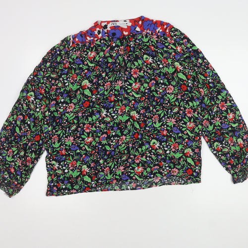 Zara Women's Multicoloured Floral Blouse Size 12