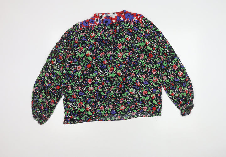 Zara Women's Multicoloured Floral Blouse Size 12