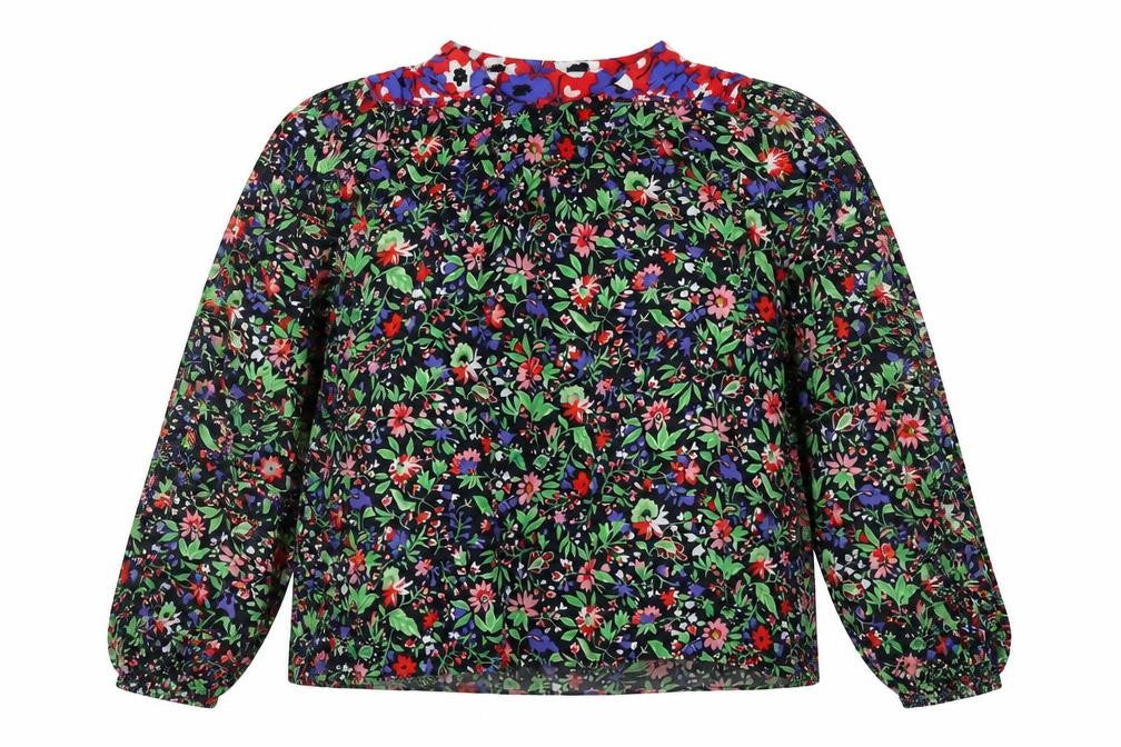 Front view of Zara Women's Multicoloured Floral Blouse, size 12