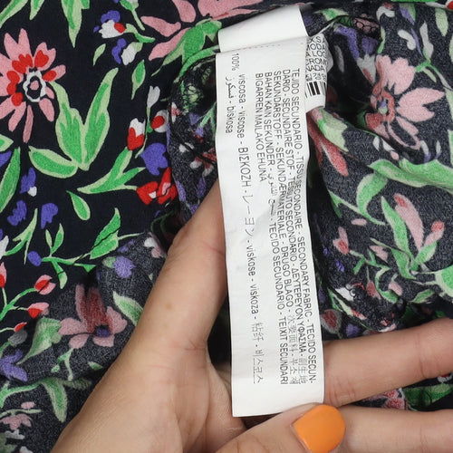 Zara Women's Multicoloured Floral Blouse Size 12