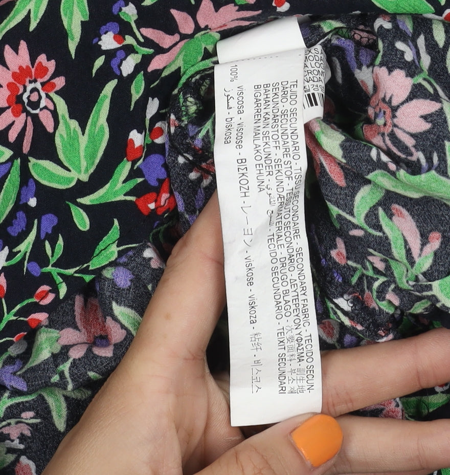 Zara Women's Multicoloured Floral Blouse Size 12
