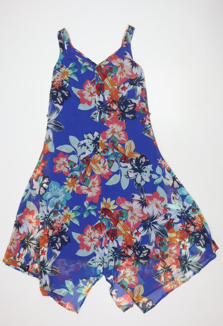 M&Co Women's Multicoloured Strappy Floral Dress Size 12