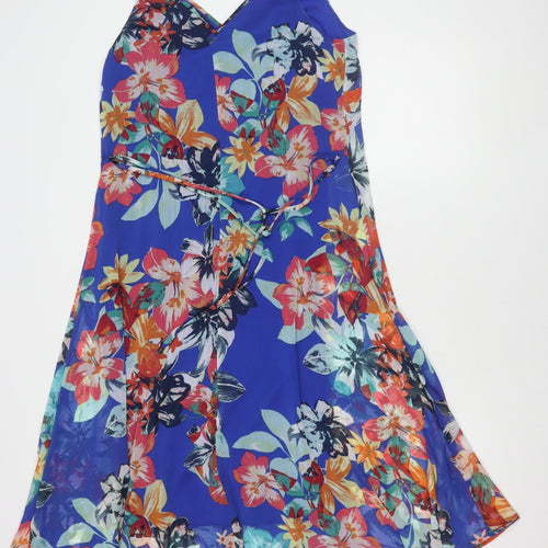M&Co Women's Multicoloured Strappy Floral Dress Size 12