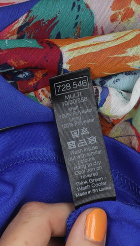 M&Co Women's Multicoloured Strappy Floral Dress Size 12