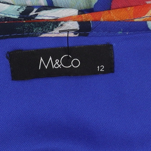 M&Co Women's Multicoloured Strappy Floral Dress Size 12