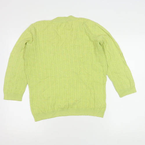 CC Women's Green Cable-Knit L Pullover Jumper