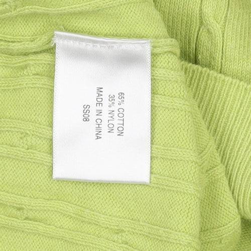 CC Women's Green Cable-Knit L Pullover Jumper