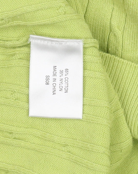 CC Women's Green Cable-Knit L Pullover Jumper