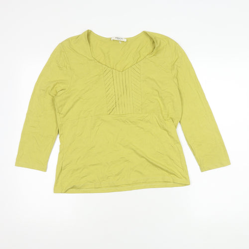 Precis Green 3/4 Sleeve V-Neck Women's Top M