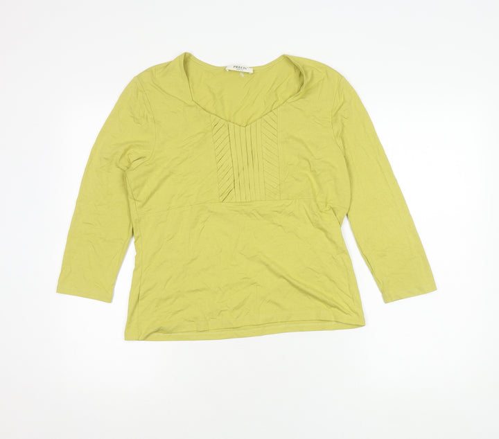 Precis Green 3/4 Sleeve V-Neck Women's Top M