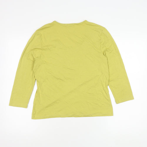 Precis Green 3/4 Sleeve V-Neck Women's Top M