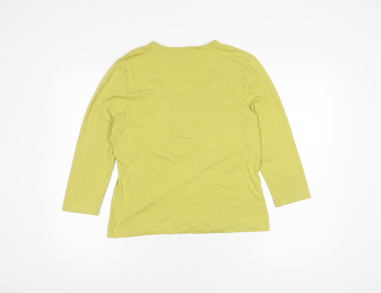 Precis Green 3/4 Sleeve V-Neck Women's Top M