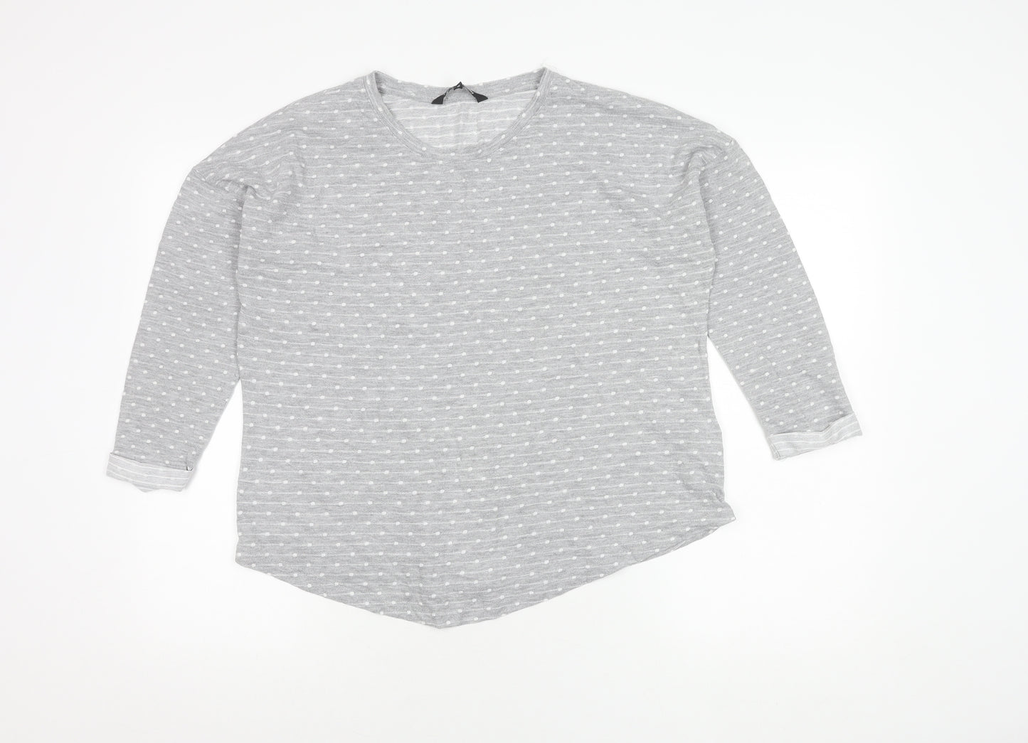 Debenhams Women's Grey Polka Dot Pullover Jumper Size 14