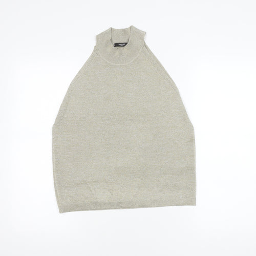 Mango Women's Beige Mock Neck Tank in Size 14