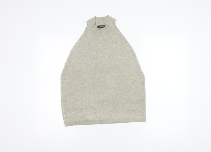 Mango Women's Beige Mock Neck Tank in Size 14