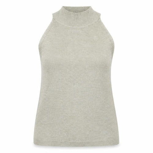 Mango Women's Beige Mock Neck Tank in Size 14