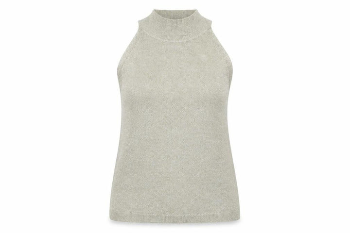 Mango Women's Beige Mock Neck Tank in Size 14