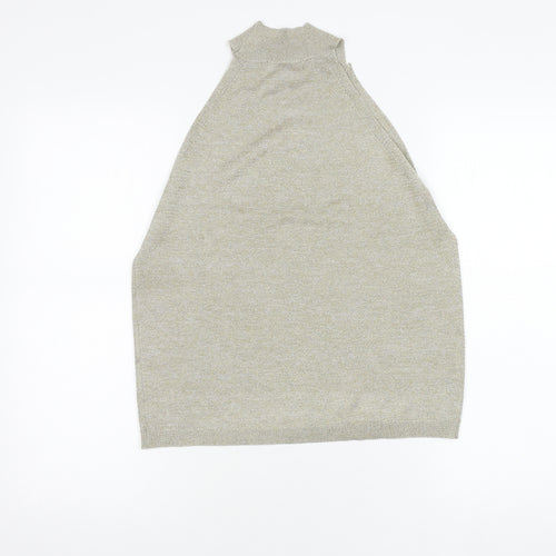 Mango Women's Beige Mock Neck Tank in Size 14