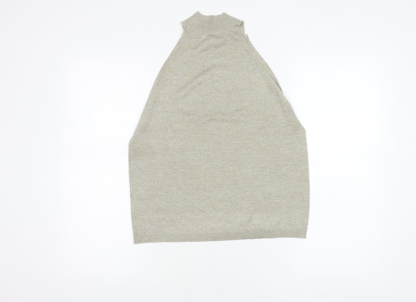 Mango Women's Beige Mock Neck Tank in Size 14