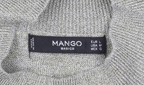Mango Women's Beige Mock Neck Tank in Size 14